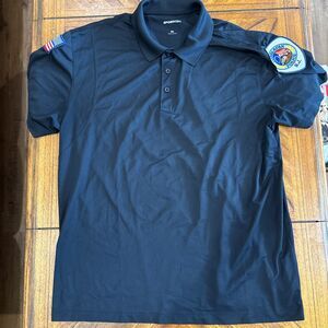 MANALAPAN NEW JERSEY Polo Shirt Sew-On Patches Navy Blue 2XL GUC